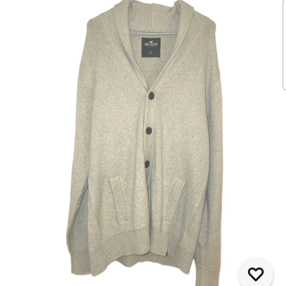 Hollister Men's Light Gray Cardigan